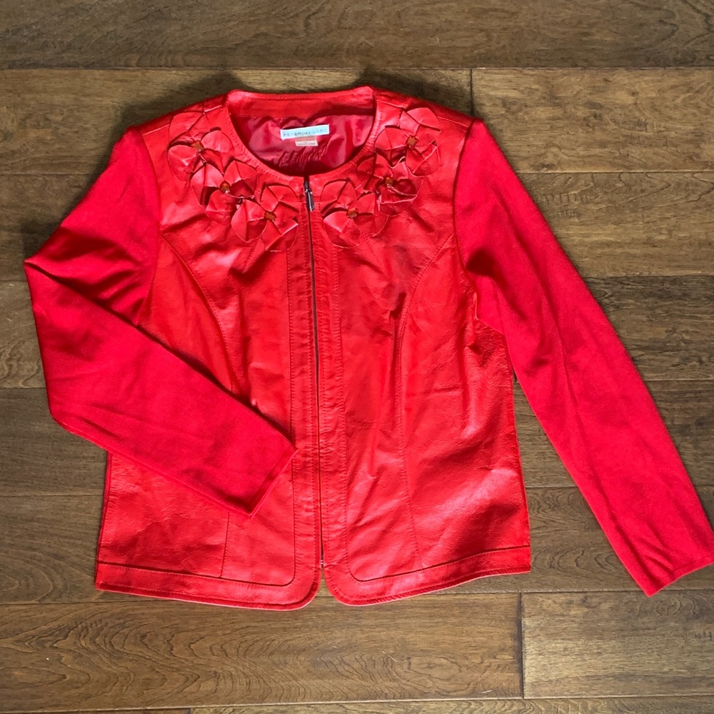 Peter Nygard Red Leather Jacket